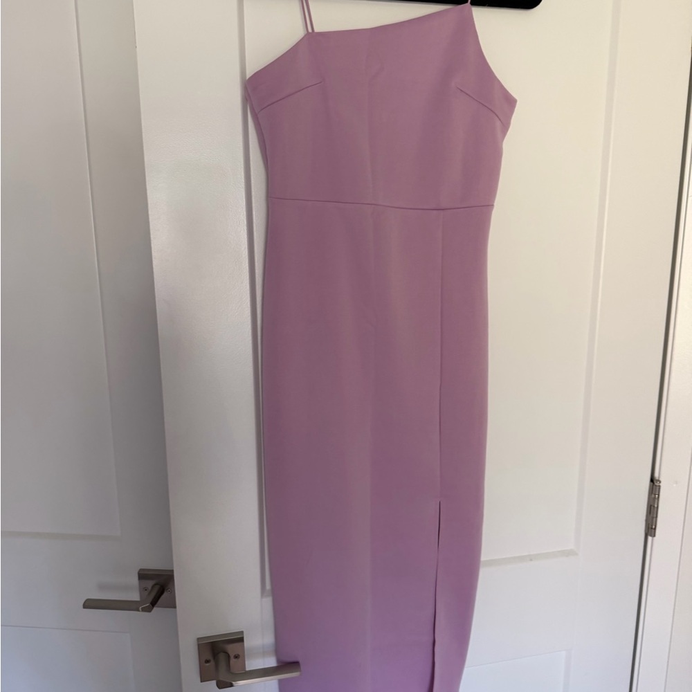 Elegant Lavender One-Shoulder Midi Dress
